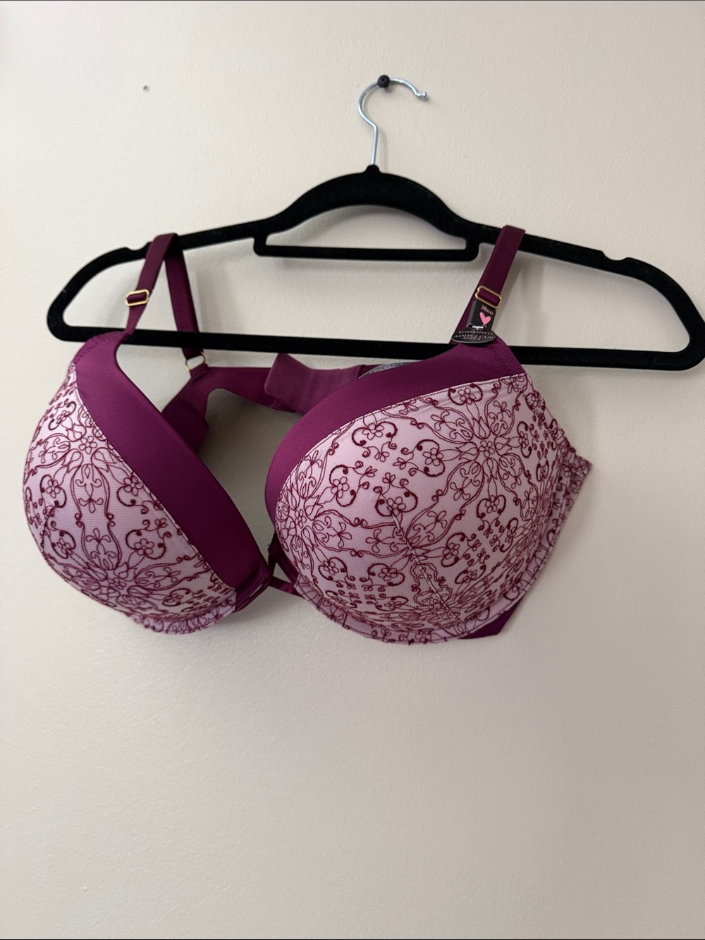 Victoria's Secret Plum Floral Lace Push-Up Bra